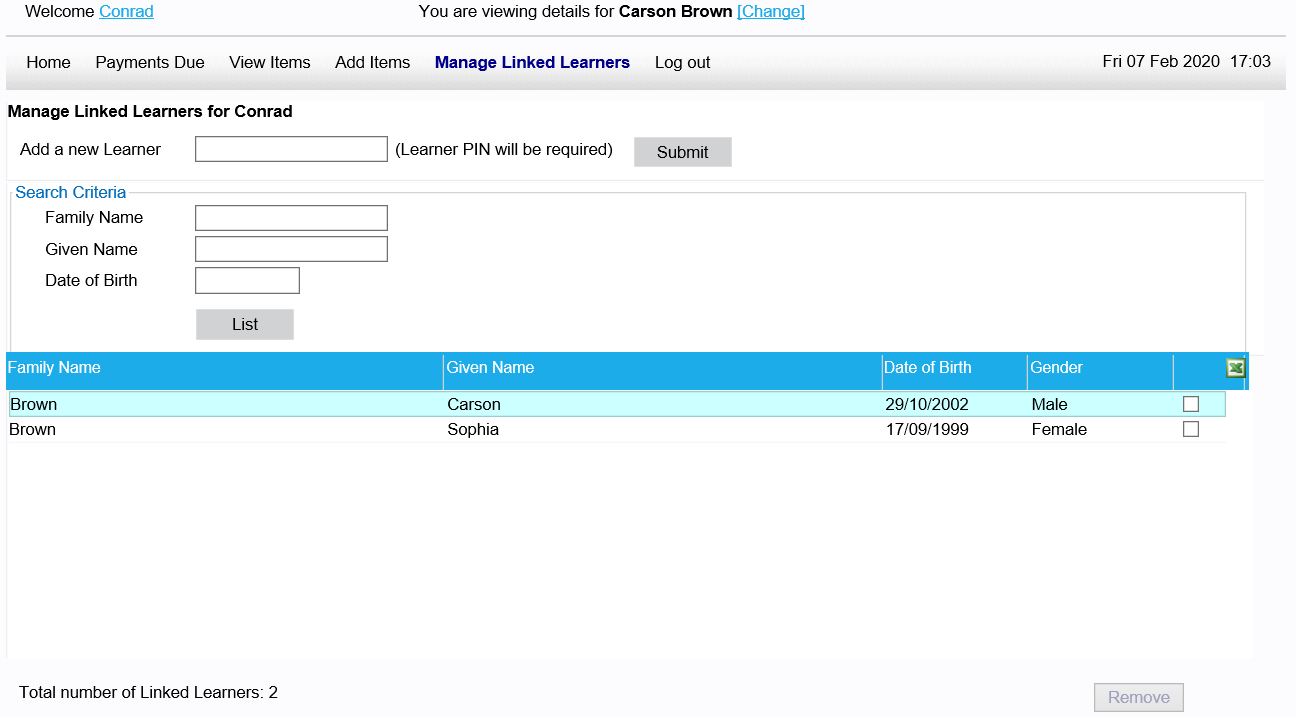 REMS Pay manage linked learners