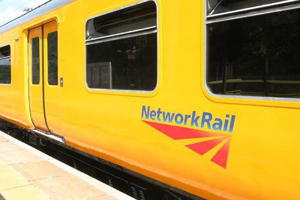 Network Rail train waiting at station