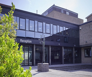 Outside front reception at London Road Campus