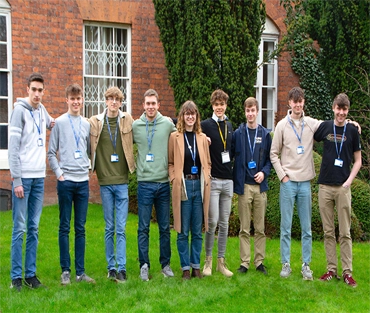 Students standing together outside Welsh Bridge Campus