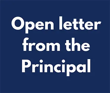 Image saying "Open letter from the Principal"